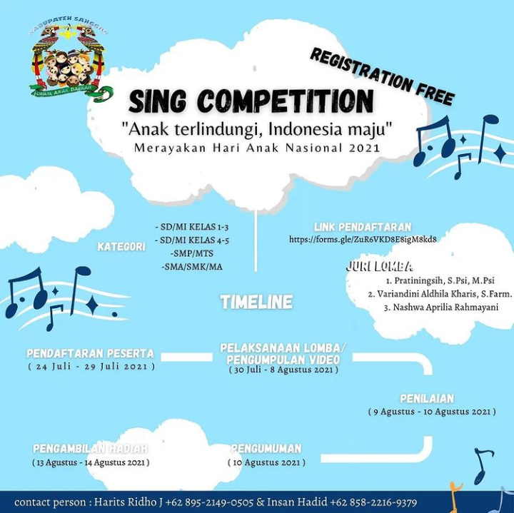 Sing Competition Dalam Rangka Memperingati Hari Anak Nasional Tahun 2021
