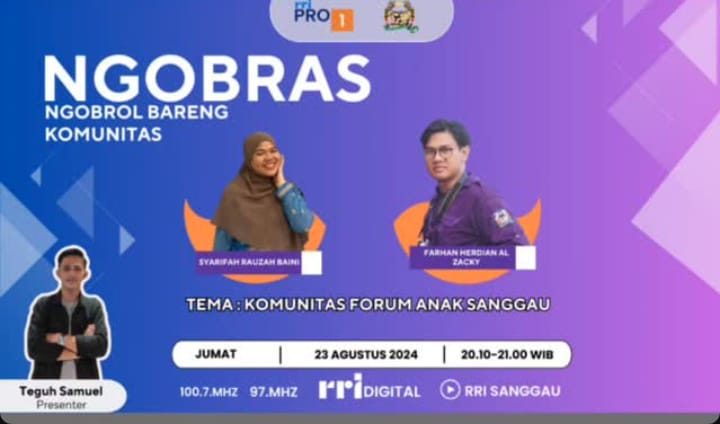Forum Anak Kabupaten Sanggau menjadi Narasumber dalam Podcast “Ngobras” RRI Sanggau